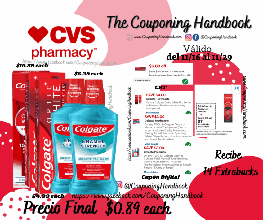 Productos Colgate por $0.89