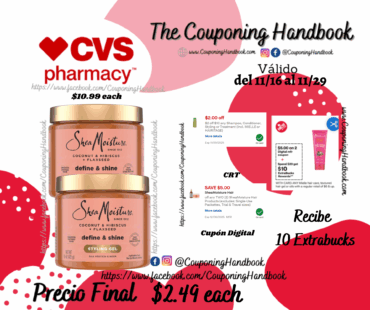 SheaMoisture Coconut & Hibiscus Curl Shine Hair Mask, 12 OZ por $2.49