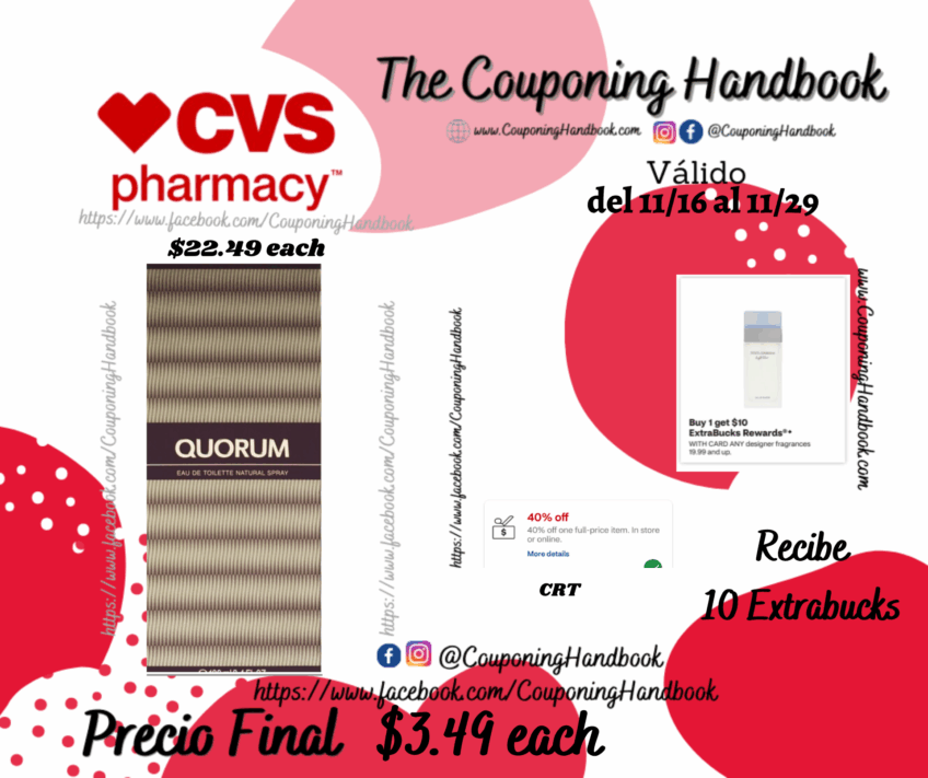 Antonio Puig Quorum Eau de Toilette, 3.4 oz por $3.49