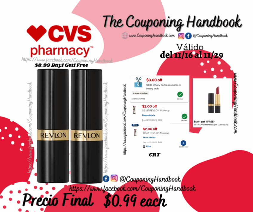 Revlon Super Lustrous Lipstick por $0.99