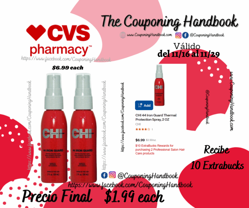 CHI 44 Iron Guard Thermal Protection Spray, 2 OZ por $1.99