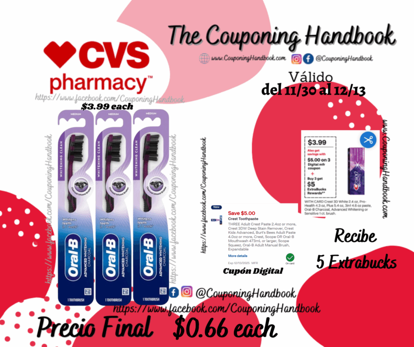 Oral-B Charcoal Whitening Toothbrush Single Pack por $0.66