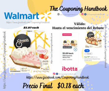 Edwards Premium Desserts Frozen Strawberry Crème Pie, 25.01 oz por $0.18