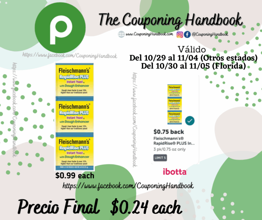 Fleischmann’s RapidRise Plus Instant Yeast with Dough Enhancer por $0.24