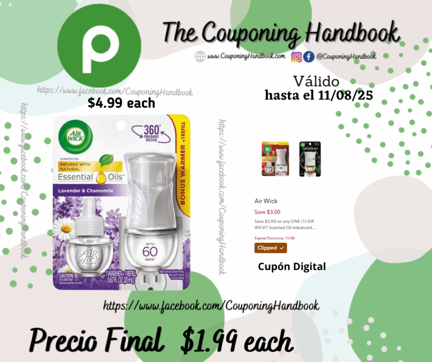 Air Wick Plug In Scented Oil Starter Kit with Essential Oils, Warmer + 1 Refill por $1.99