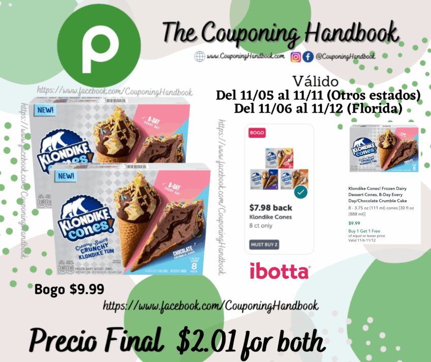 02 Klondike Frozen Dairy Dessert Cone por $2.01