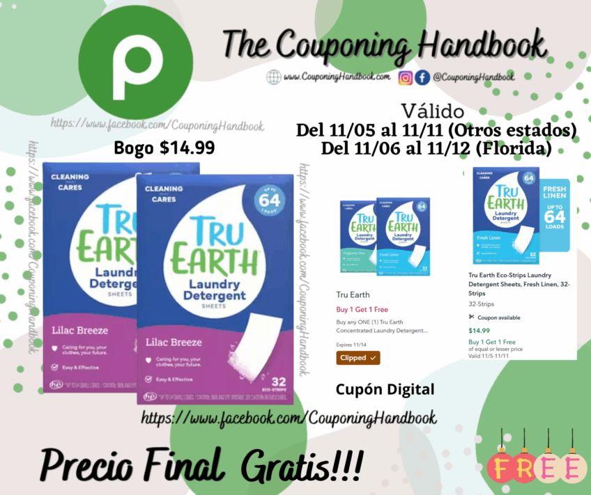 02 Tru Earth Eco-Strips Laundry Detergent Sheets, Lilac Breeze, 32-Strips Gratis