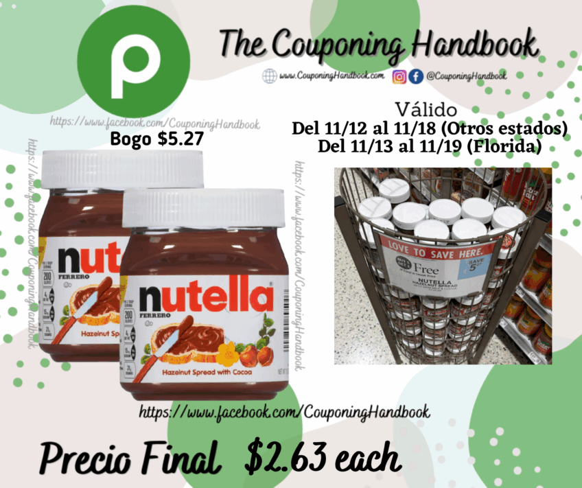 Nutella Gluten-Free Chocolate Hazelnut Spread, 13 Oz Jar por $2.63