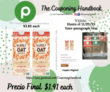 Planet Oat Original Oatmilk por $1.91