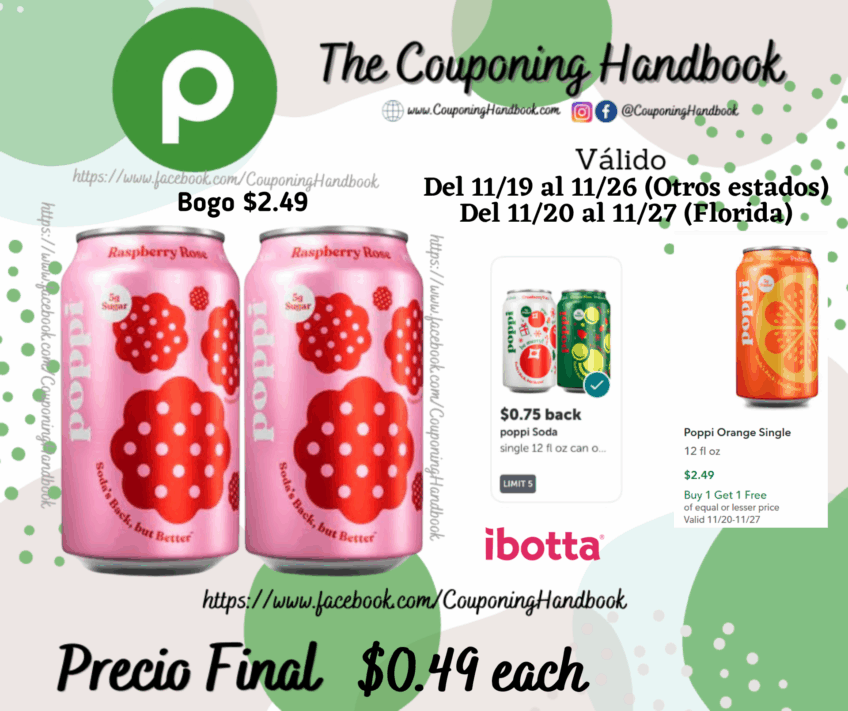 Poppi Raspberry Rose Single 12 fl oz por $0.49