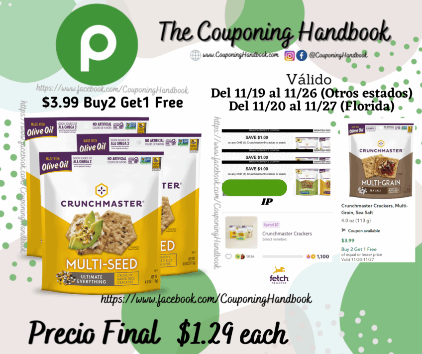 Crunchmaster Cracker por $1.29