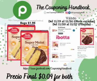 02 Betty Crocker Super Moist Cake Mix por $0.09