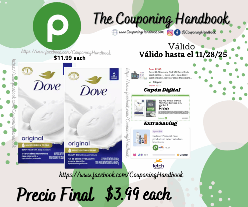 Dove Beauty Bar Beauty Bar Soap Original 3.75 oz por $3.99