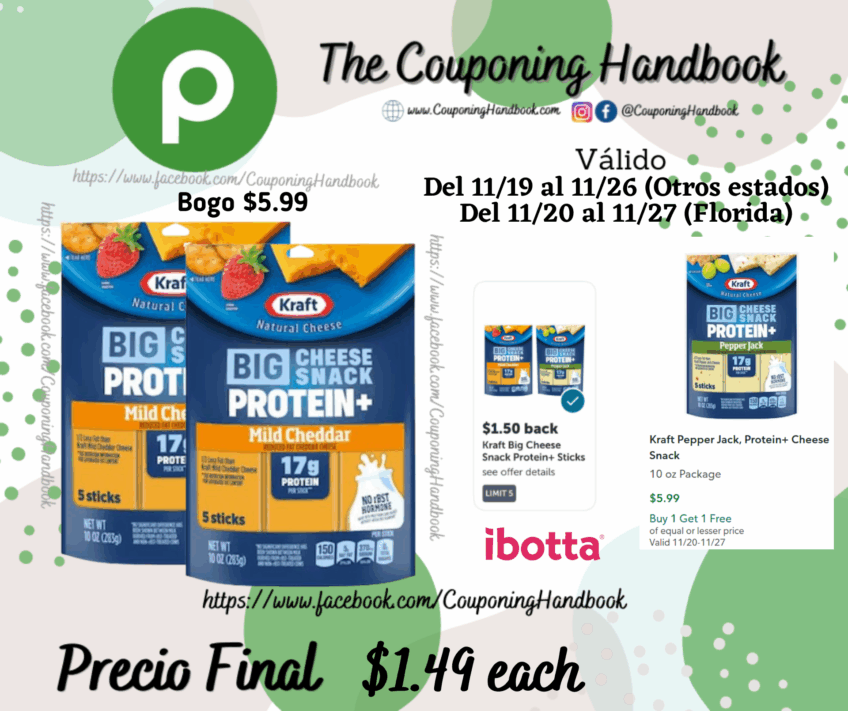 Kraft Mild Cheddar, Protein + Cheese Snack 10 oz Package por $1.49