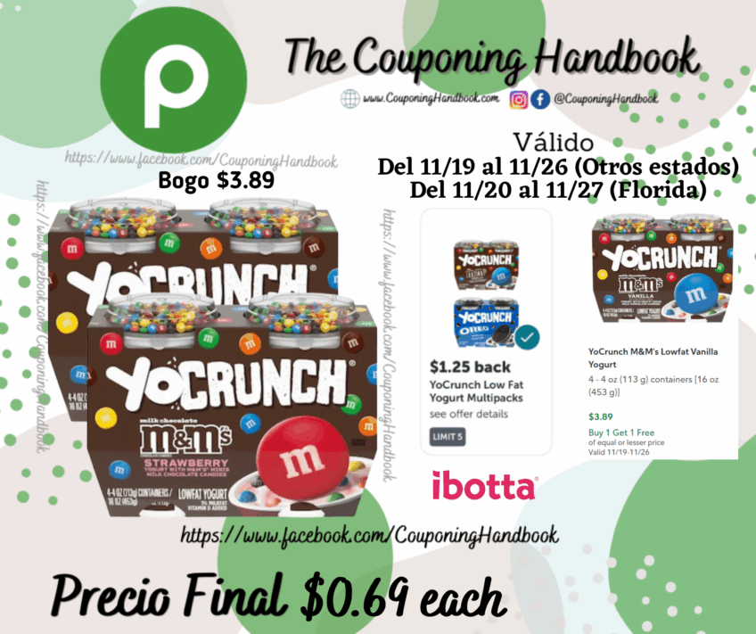 YoCrunch M&M’s Lowfat Strawberry Yogurt por $0.69