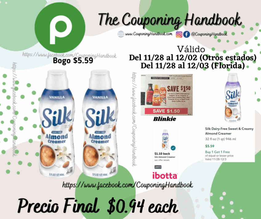 Silk Dairy-Free Vanilla Almond Creamer por $0.94