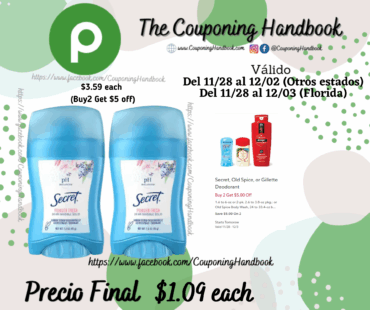 Secret Antiperspirant/Deodorant, Powder Fresh 1.6 oz por $1.09