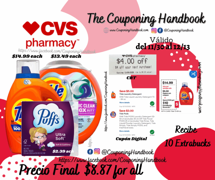 03 Productos de Household por $8.87