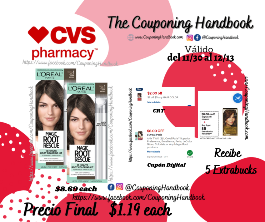 L’Oreal Paris Magic Root Rescue 10 Minute Root Hair Coloring Kit por $1.19