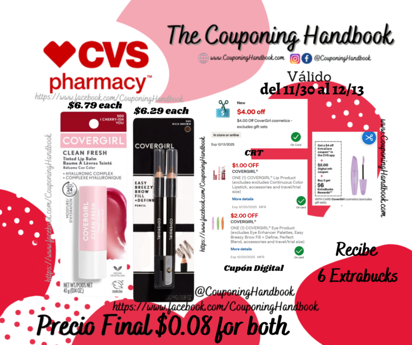 02 Productos Covergirl por $0.08