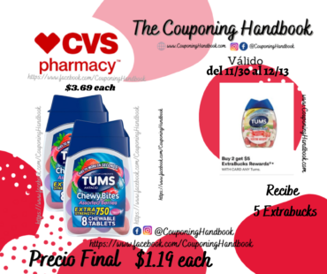 TUMS Antacid Chewy Bites Chewable Tablets, 8 Count por $1.19