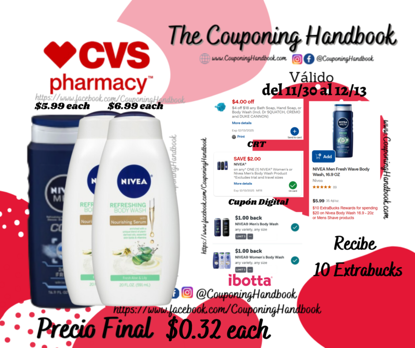 Nivea Body Wash por $0.32