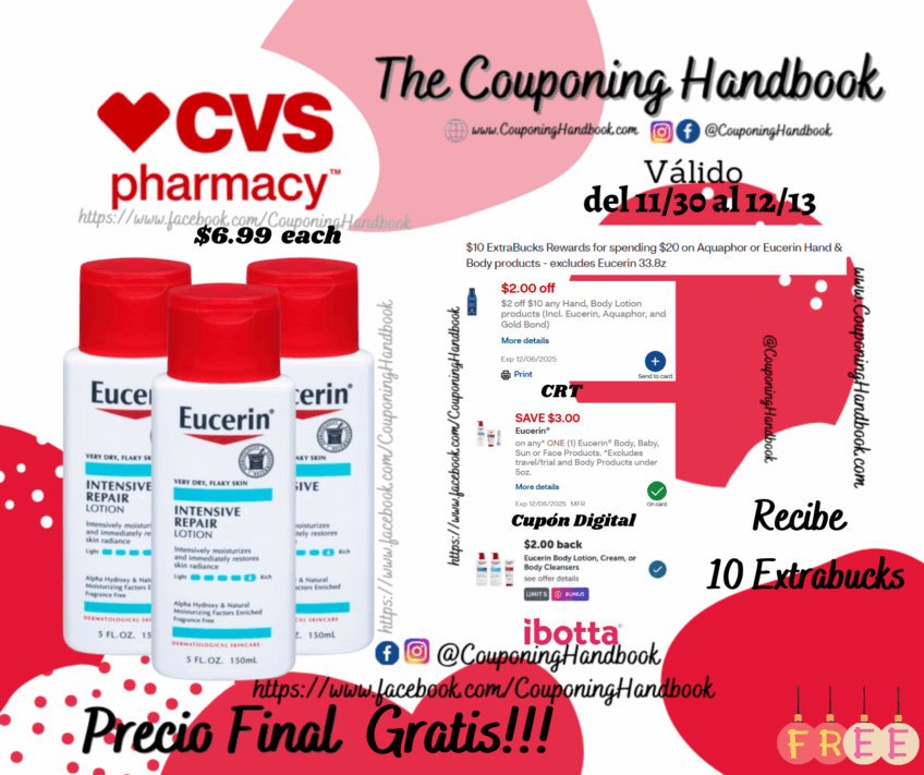 03 Eucerin Intensive Repair Very Dry Skin Lotion, 5 OZ Gratis