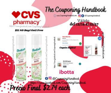 Batiste Dry Shampoo, Bare Fragrance, 3.81 OZ por $2.49