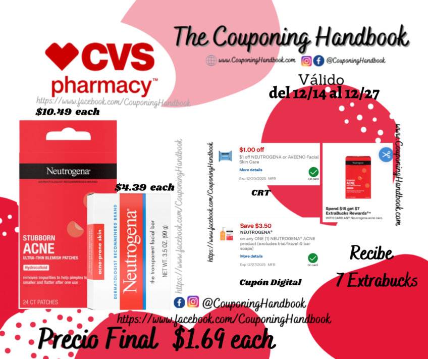 Productos Neutrogena por $1.69