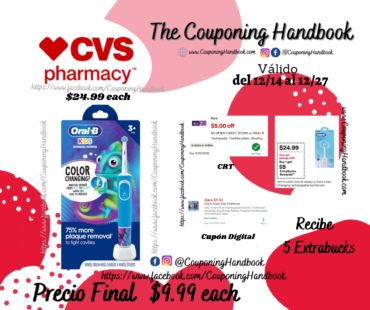 Oral-B Kid’s Color Changing Power Toothbrush, 3+ years por $9.99