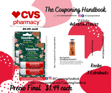 Vaseline Lip Therapy, 2 CT, Candy Cane por $1.49