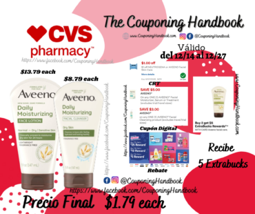 Productos Aveeno por $1.79