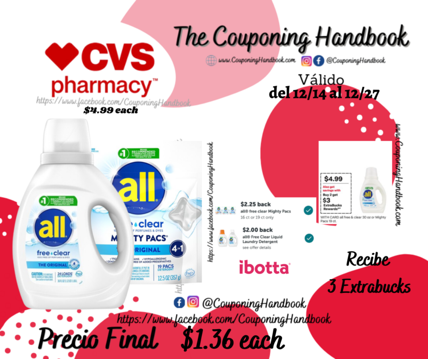 Productos All Detergent por $1.36