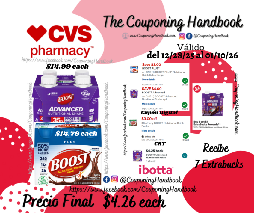 Productos Boost por $4.26