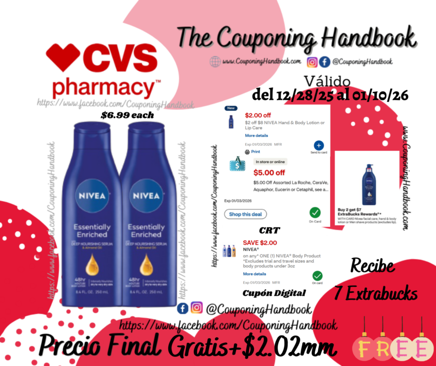 NIVEA Essentially Enriched Body Lotion, 8.4 OZ por $1.49