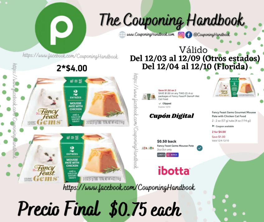 Fancy Feast Gems Gourmet Mousse Pate with Chicken Cat Food por $0.75