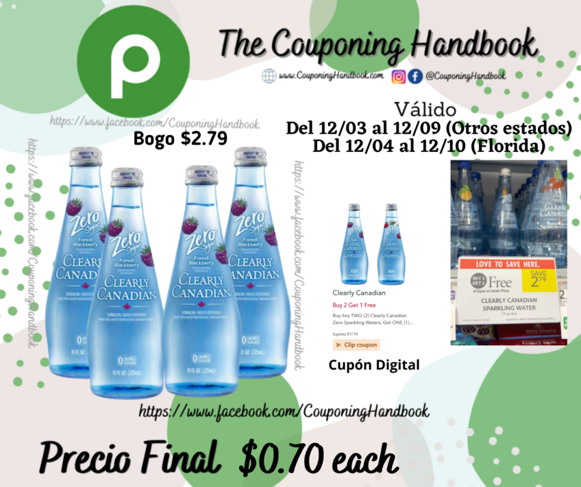 Clearly Canadian Sparkling Water Beverage, Zero Sugar, Forest Blackberry por $0.79