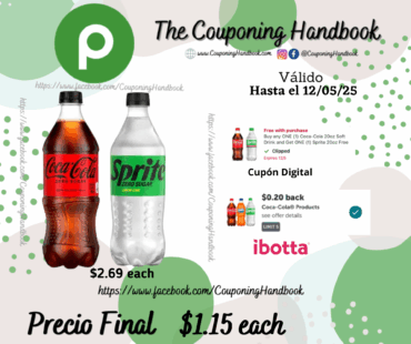 01 Coca-Cola Cola, Zero Sugar 20 fl oz y 01 Sprite Soda, Zero Sugar 20 fl oz por $1.15