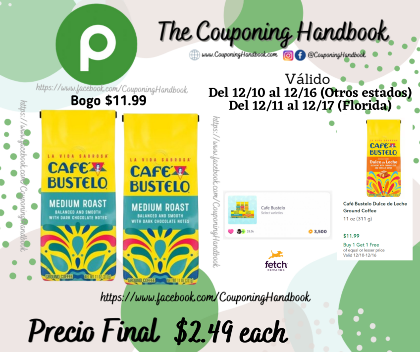 Cafe Bustelo Medium Roast Ground Coffee 11 oz por $2.49