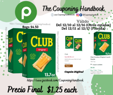 Club Crackers Original, Lunch Snacks 13.7 oz por $1.25