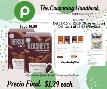 Hershey’s Milk Chocolate Cocoa Mix por $1.29