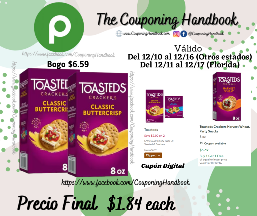 Toasteds Crackers Classic Buttercrisp, Party Snacks por $1.84