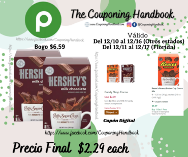 Hershey’s Milk Chocolate Cocoa Mix por $2.29