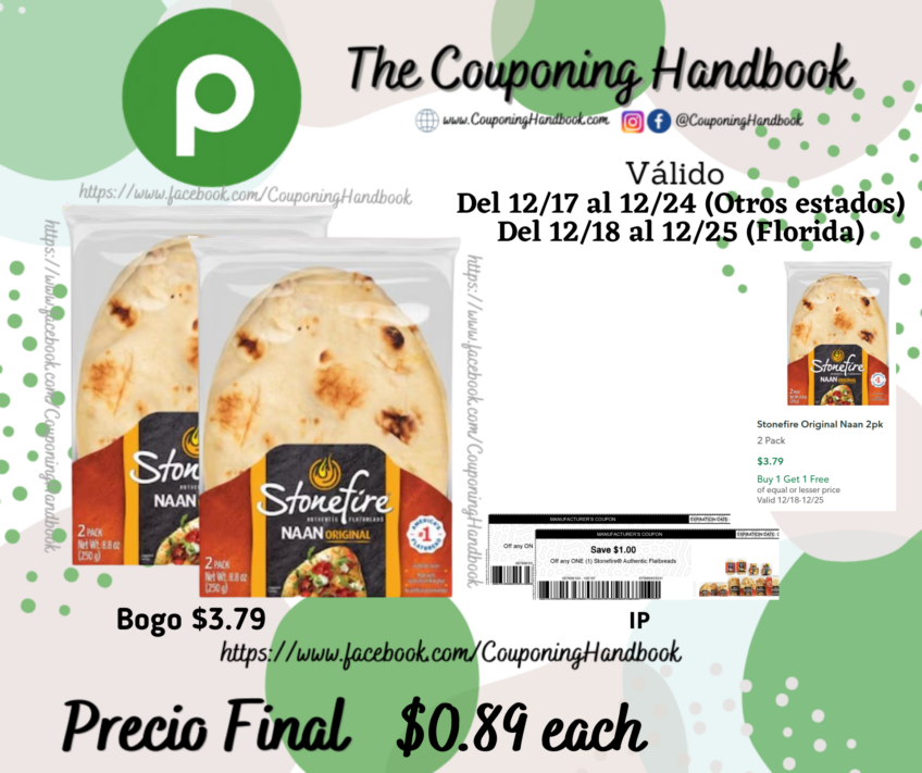 Stonefire Original Naan 2pk por $0.89