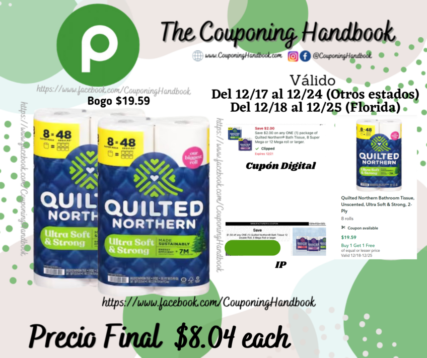 Quilted Northern Bathroom Tissue, Unscented, Ultra Soft & Strong, 2-Ply por $8.04