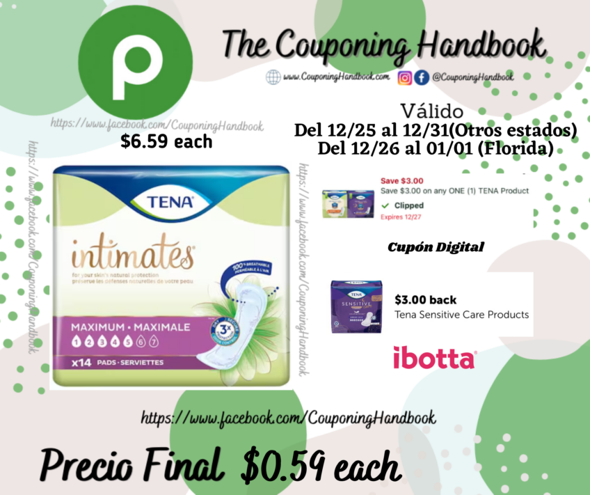 Tena Women’s Pads & Liners, Pads por $0.59