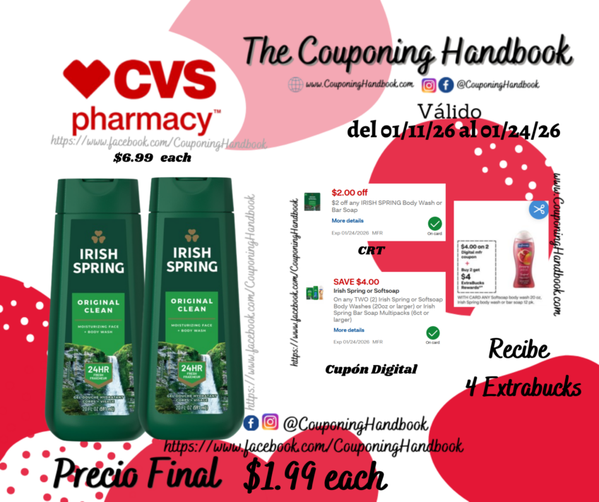 Irish Spring Body Wash por $1.99