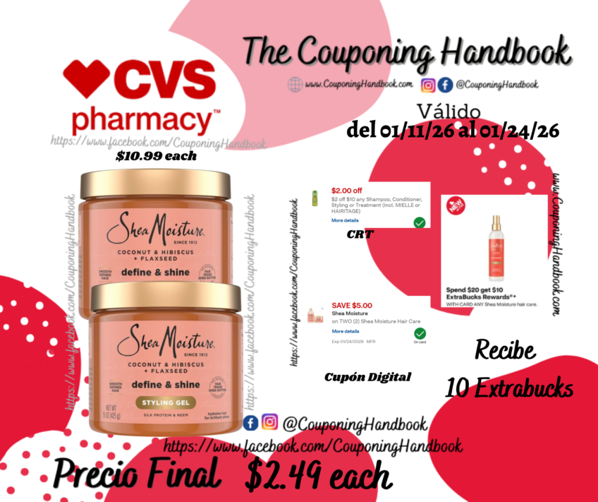 SheaMoisture Coconut & Hibiscus Curl Shine Hair Mask, 12 OZ por $2.49