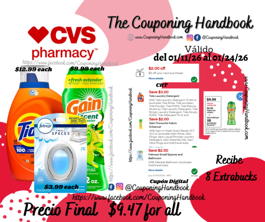 03 Productos de Household por $9.47