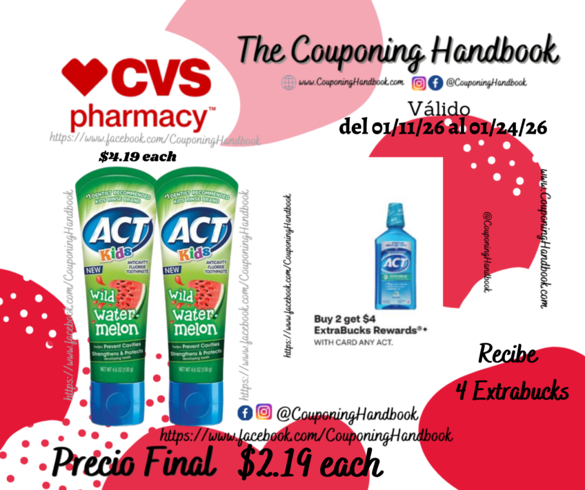 ACT Kids Fluoride Toothpaste por $2.19